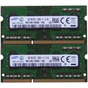 Samsung ram Memory Upgrade DDR3 PC3 12800, 1600MHz, 204 PIN, SODIMM for 2012 Apple MacBook Pro's, 2012 iMac's, and 2011/2012 Mac Mini's (8GB kit (2 x 4GB))