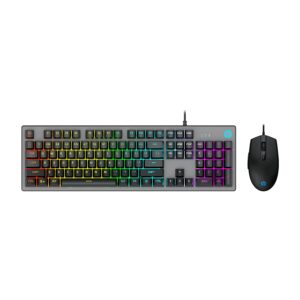 HP KM300F Wired Gaming Keyboard & Mouse Combo, Membrane Backlit,26 Keys Anti-Ghosting, 3 LED Indicators & 3D 6K USB Mouse with 6400DPI,Six-Speed Cyclic Resolution Switching,3 Years Warranty