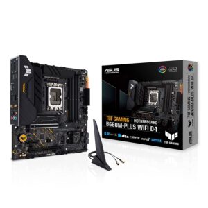 ASUS TUF Gaming B660M-PLUS WiFi D4 Intel B660 (LGA 1700) mATX Motherboard, 10+1 DrMOS Power Stages, Intel WiFi 6, PCIe 5.0 Support, Dual PCIe 4.0 M.2 Slots, Aura Sync, Two-Way AI Noise Cancelation